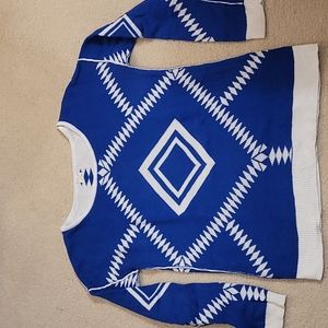 Blue and White Reversible Sweater